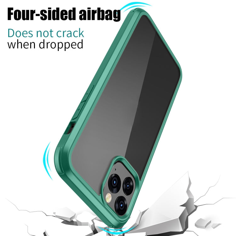 For iPhone 11 Pro Max Double-sided Plastic Glass Protective Case (Dark Green) - iPhone 11 Pro Max Cases by buy2fix | Online Shopping UK | buy2fix