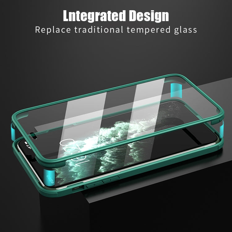 For iPhone 11 Pro Max Double-sided Plastic Glass Protective Case (Dark Green) - iPhone 11 Pro Max Cases by buy2fix | Online Shopping UK | buy2fix