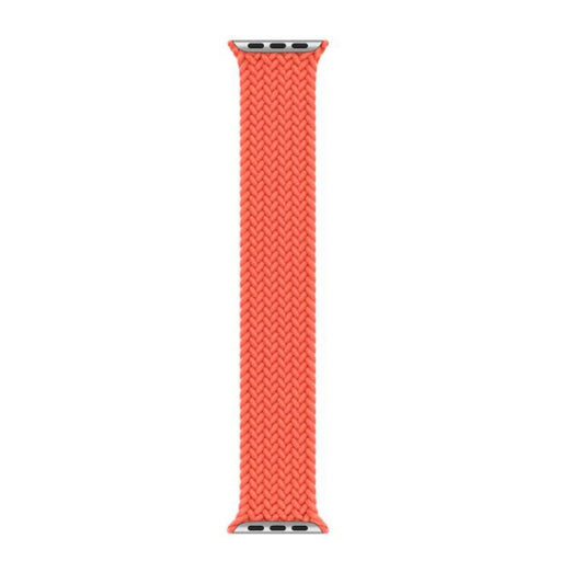 Nylon Single-turn Braided Watch Band For Apple Watch Ultra 49mm&Watch Ultra 2 49mm / Series 9&8&7 45mm / SE 3&SE 2&6&SE&5&4 44mm / 3&2&1 42mm, Length:S 138mm (Electric Orange) by buy2fix