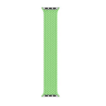 Nylon Single-turn Braided Watch Band For Apple Watch Ultra 49mm&Watch Ultra 2 49mm / Series 9&8&7 45mm / SE 3&SE 2&6&SE&5&4 44mm / 3&2&1 42mm, Length:S 138mm (Pistachio Green) by buy2fix