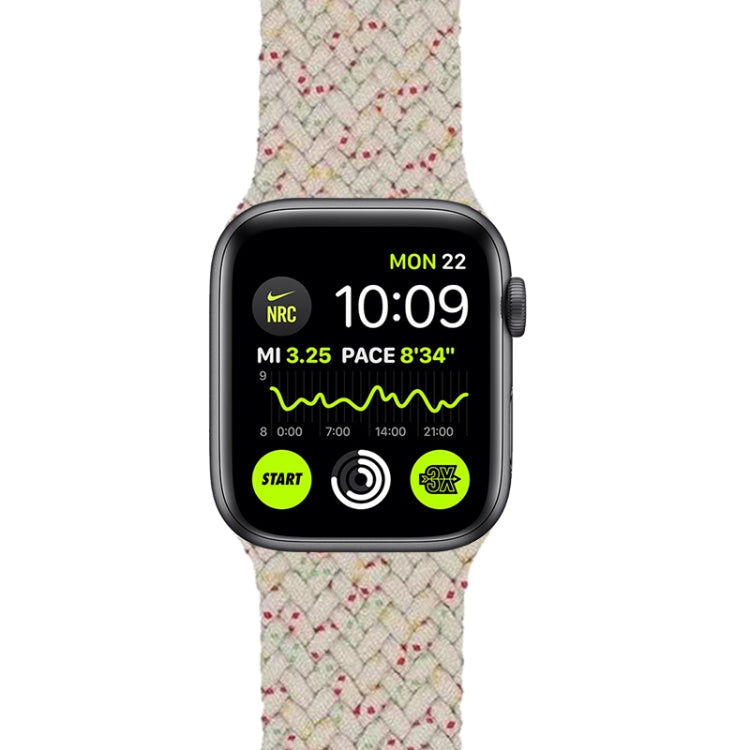 Nylon Single-turn Braided Watch Band For Apple Watch Ultra 49mm&Watch Ultra 2 49mm / Series 9&8&7 45mm / SE 3&SE 2&6&SE&5&4 44mm / 3&2&1 42mm, Length:M 155mm (Starlight White) by buy2fix