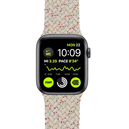 Nylon Single-turn Braided Watch Band For Apple Watch Ultra 49mm&Watch Ultra 2 49mm / Series 9&8&7 45mm / SE 3&SE 2&6&SE&5&4 44mm / 3&2&1 42mm, Length:M 155mm (Starlight White) by buy2fix
