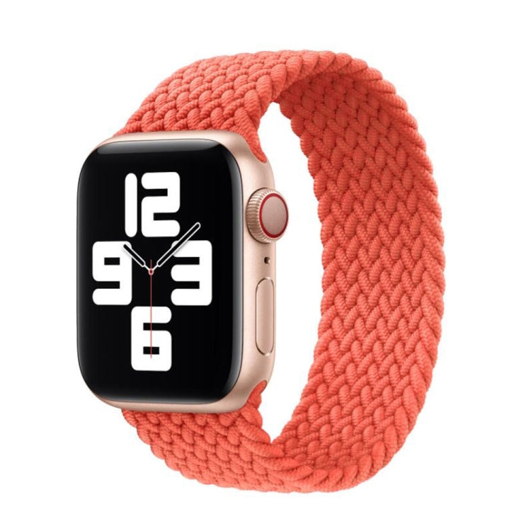 Nylon Single-turn Braided Watch Band For Apple Watch Ultra 49mm&Watch Ultra 2 49mm / Series 9&8&7 45mm / SE 3&SE 2&6&SE&5&4 44mm / 3&2&1 42mm, Length:M 155mm (Electric Orange) by buy2fix