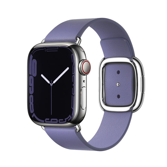 Modern Style Leather Watch Band For Apple Watch 49mm / 46mm / 45mm / 44mm / 42mm(Purple) by buy2fix