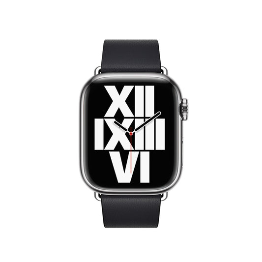 Modern Style Leather Watch Band For Apple Watch 49mm / 46mm / 45mm / 44mm / 42mm(Black) by buy2fix