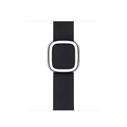 Modern Style Leather Watch Band For Apple Watch 49mm / 46mm / 45mm / 44mm / 42mm(Black) by buy2fix