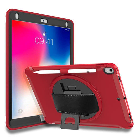 For iPad Pro 10.5 inch 360 Degree Rotation PC+TPU Protective Cover with Holder & Hand Strap(Red) - iPad Pro 10.5 inch Cases by buy2fix | Online Shopping UK | buy2fix