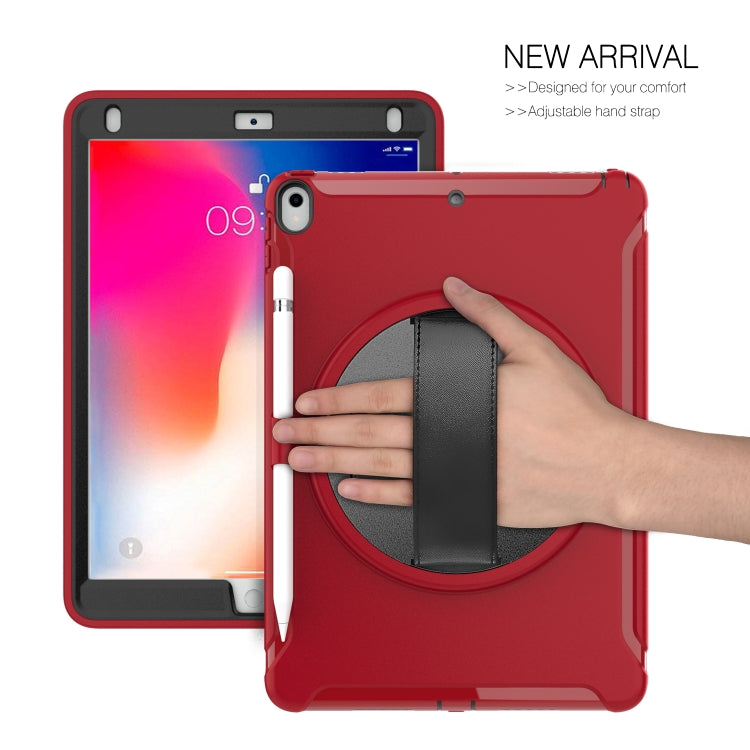 For iPad Pro 10.5 inch 360 Degree Rotation PC+TPU Protective Cover with Holder & Hand Strap(Red) - iPad Pro 10.5 inch Cases by buy2fix | Online Shopping UK | buy2fix