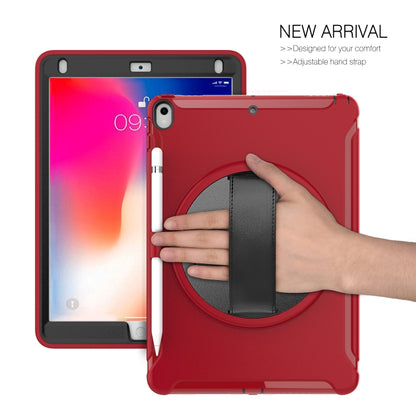 For iPad Pro 10.5 inch 360 Degree Rotation PC+TPU Protective Cover with Holder & Hand Strap(Red) - iPad Pro 10.5 inch Cases by buy2fix | Online Shopping UK | buy2fix
