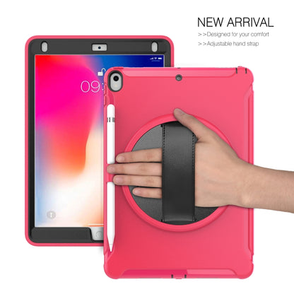 For iPad Pro 10.5 inch 360 Degree Rotation PC+TPU Protective Cover with Holder & Hand Strap(Rose Red) - iPad Pro 10.5 inch Cases by buy2fix | Online Shopping UK | buy2fix