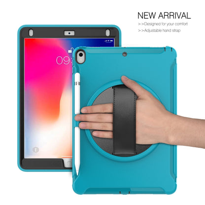 For iPad Pro 10.5 inch 360 Degree Rotation PC+TPU Protective Cover with Holder & Hand Strap(Light Blue) - iPad Pro 10.5 inch Cases by buy2fix | Online Shopping UK | buy2fix