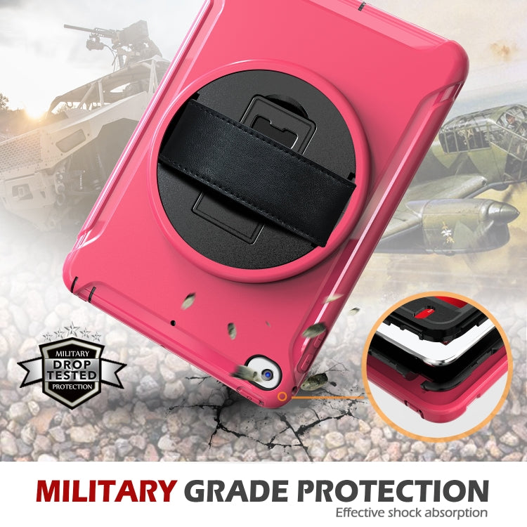For iPad mini (2019) & mini 4 360 Degree Rotation PC+TPU Protective Cover with Holder & Hand Strap(Rose Red) - iPad mini (2019) / mini 5 Cases by buy2fix | Online Shopping UK | buy2fix