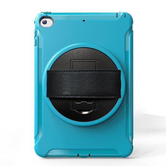 For iPad mini (2019) & mini 4 360 Degree Rotation PC+TPU Protective Cover with Holder & Hand Strap(Light Blue) - iPad mini (2019) / mini 5 Cases by buy2fix | Online Shopping UK | buy2fix