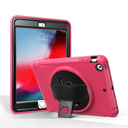 For iPad mini 3 & 2 & 1 360 Degree Rotation PC+TPU Protective Cover with Holder & Hand Strap(Rose Red) - iPad Mini 4 & 3 & 2 & 1 Cases by buy2fix | Online Shopping UK | buy2fix