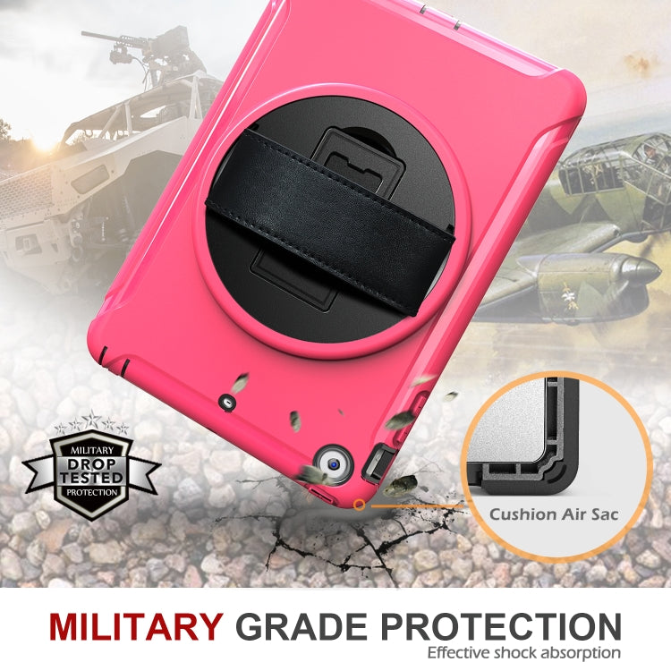 For iPad mini 3 & 2 & 1 360 Degree Rotation PC+TPU Protective Cover with Holder & Hand Strap(Rose Red) - iPad Mini 4 & 3 & 2 & 1 Cases by buy2fix | Online Shopping UK | buy2fix