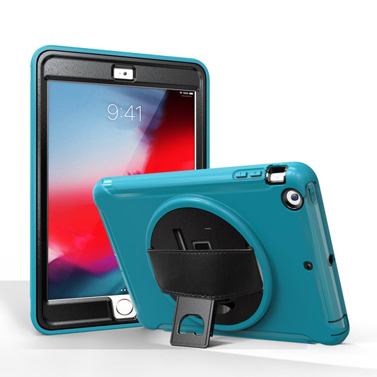 For iPad mini 3 & 2 & 1 360 Degree Rotation PC+TPU Protective Cover with Holder & Hand Strap(Light Blue) - iPad Mini 4 & 3 & 2 & 1 Cases by buy2fix | Online Shopping UK | buy2fix