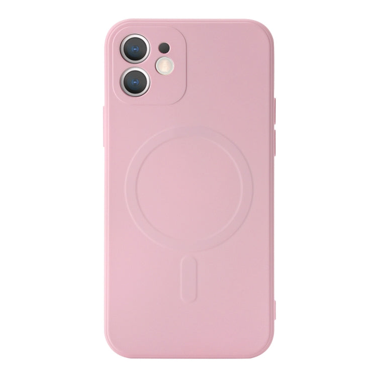 For iPhone 12 Liquid Silicone Full Coverage Shockproof Magsafe Case(Pink) by buy2fix