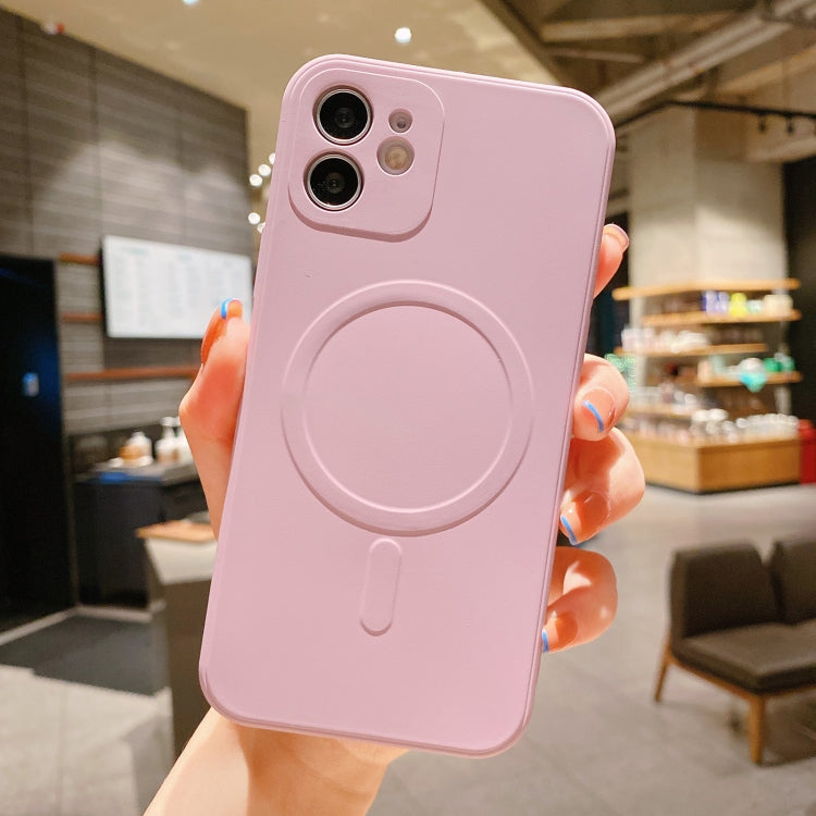 For iPhone 12 Liquid Silicone Full Coverage Shockproof Magsafe Case(Pink) by buy2fix