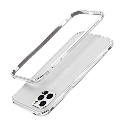 For iPhone 12 Pro Aurora Series Lens Protector + Metal Frame Protective Case(Silver) - iPhone 12 / 12 Pro Cases by buy2fix | Online Shopping UK | buy2fix