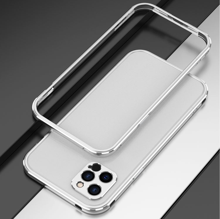 For iPhone 12 Pro Aurora Series Lens Protector + Metal Frame Protective Case(Silver) - iPhone 12 / 12 Pro Cases by buy2fix | Online Shopping UK | buy2fix