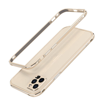 For iPhone 12 Pro Aurora Series Lens Protector + Metal Frame Protective Case(Gold) - iPhone 12 / 12 Pro Cases by buy2fix | Online Shopping UK | buy2fix