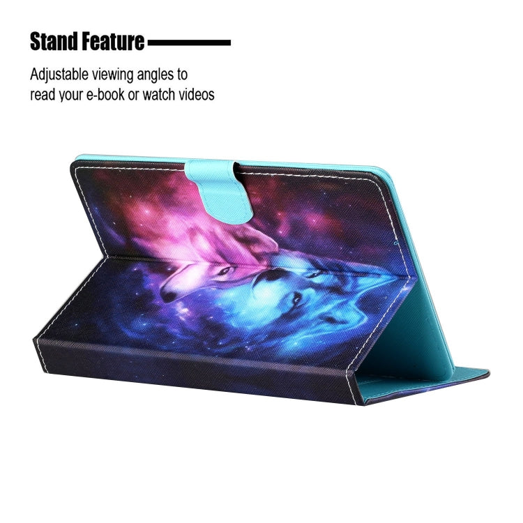 For 8 inch Tablet PC Universal Colored Drawing Horizontal Flip Leather Case with Holder & Card Slots(Wolf) - 8 inch by buy2fix | Online Shopping UK | buy2fix