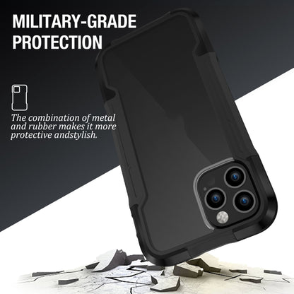 For iPhone 12 iPAKY Thunder Series Aluminum alloy Shockproof Protective Case(Black) - iPhone 12 / 12 Pro Cases by iPAKY | Online Shopping UK | buy2fix