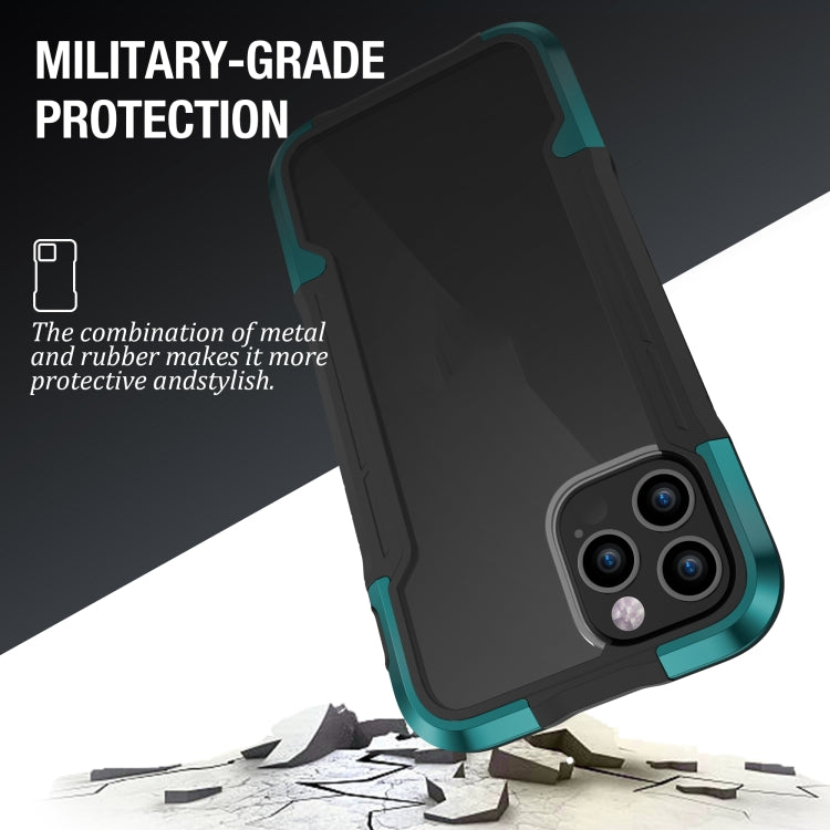 For iPhone 12 Pro iPAKY Thunder Series Aluminum alloy Shockproof Protective Case(Green) - iPhone 12 / 12 Pro Cases by iPAKY | Online Shopping UK | buy2fix