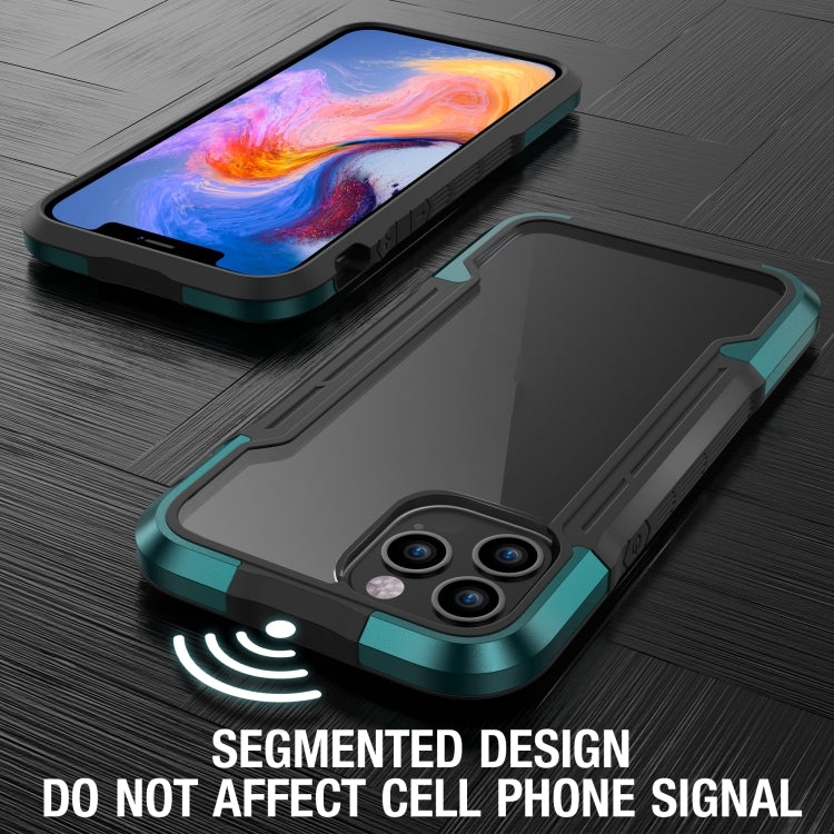 For iPhone 12 Pro iPAKY Thunder Series Aluminum alloy Shockproof Protective Case(Green) - iPhone 12 / 12 Pro Cases by iPAKY | Online Shopping UK | buy2fix