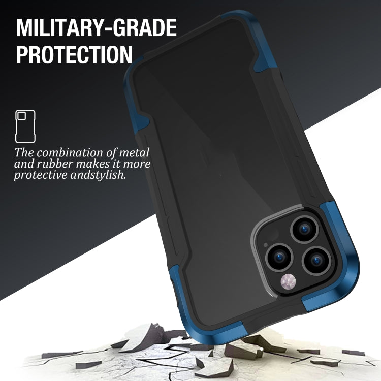 For iPhone 12 Pro iPAKY Thunder Series Aluminum alloy Shockproof Protective Case(Blue) - iPhone 12 / 12 Pro Cases by iPAKY | Online Shopping UK | buy2fix