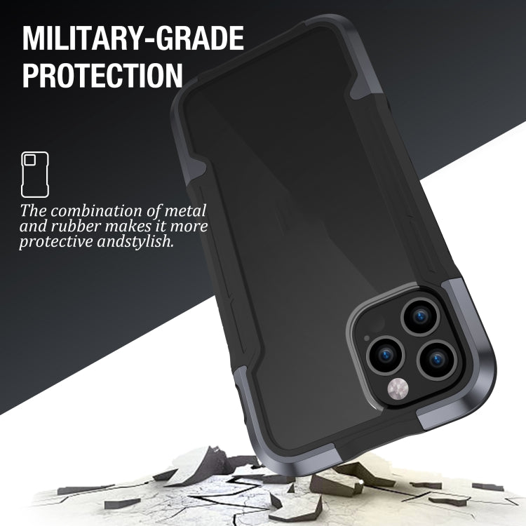 For iPhone 12 Pro iPAKY Thunder Series Aluminum alloy Shockproof Protective Case(Grey Black) - iPhone 12 / 12 Pro Cases by iPAKY | Online Shopping UK | buy2fix