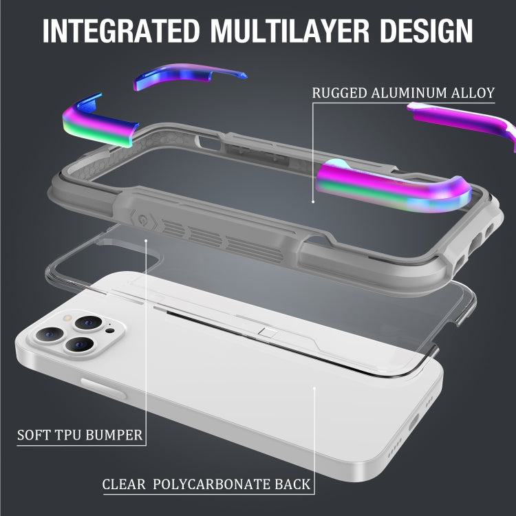 For iPhone 12 Pro Max iPAKY Thunder Series Aluminum alloy Shockproof Protective Case(Rainbow) - iPhone 12 Pro Max Cases by iPAKY | Online Shopping UK | buy2fix