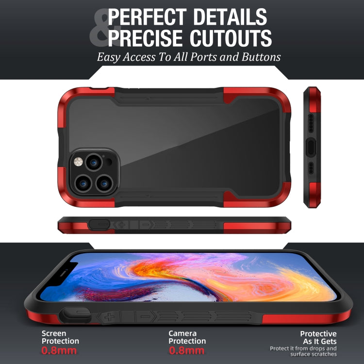 For iPhone 12 Pro Max iPAKY Thunder Series Aluminum alloy Shockproof Protective Case(Red) - iPhone 12 Pro Max Cases by iPAKY | Online Shopping UK | buy2fix