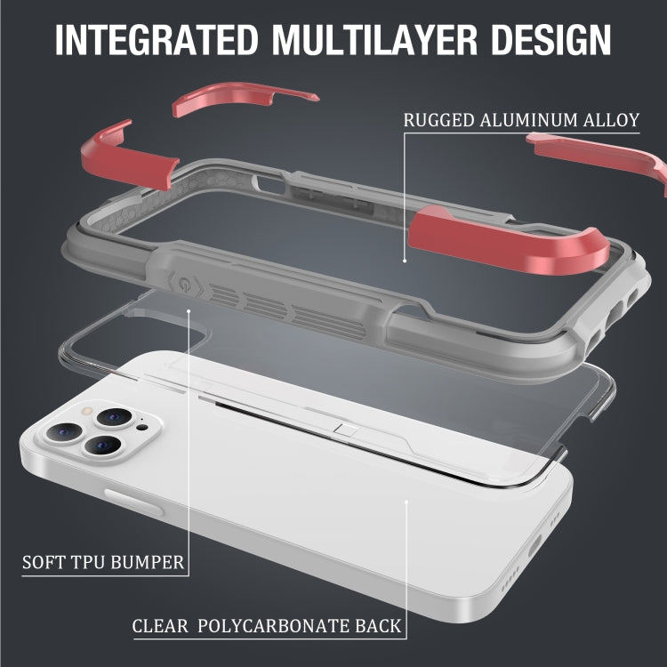For iPhone 12 Pro Max iPAKY Thunder Series Aluminum alloy Shockproof Protective Case(Rose gold) - iPhone 12 Pro Max Cases by iPAKY | Online Shopping UK | buy2fix