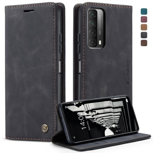 For Huawei P Smart 2021 CaseMe-013 Multifunctional Retro Frosted Horizontal Flip Leather Case with Card Slot & Holder & Wallet(Black) - Huawei Cases by CaseMe | Online Shopping UK | buy2fix