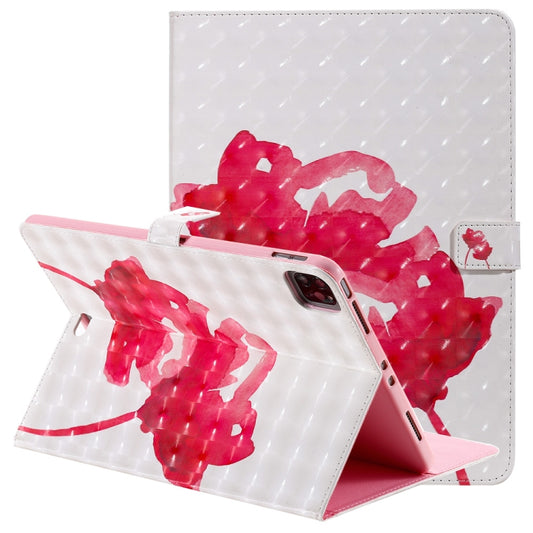 3D Painted Pattern Horizontal Flip Leather Case with Holder & Card Slots & Wallet & Sleep / Wake-up Function For iPad Air 2022 / 2020 10.9 /iPad Pro 11 2020 / 2018(Red Rose) - iPad Air (2022) / (2020) 10.9 Cases by buy2fix | Online Shopping UK | buy2fix