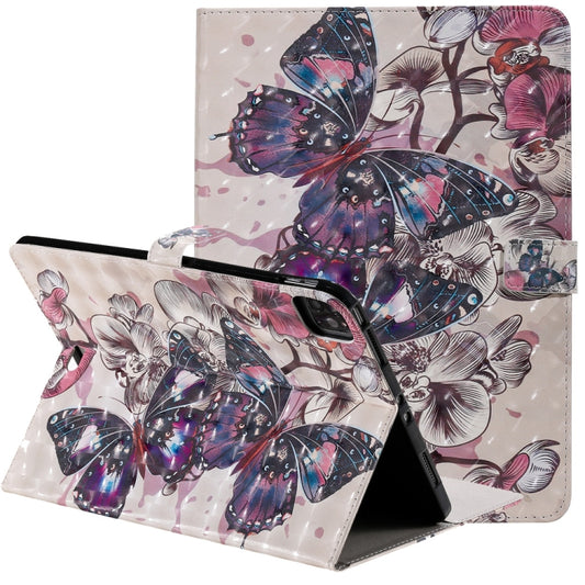 3D Painted Pattern Horizontal Flip Leather Case with Holder & Card Slots & Wallet & Sleep / Wake-up Function For iPad Air 2022 / 2020 10.9 /iPad Pro 11 2020 / 2018(Black Butterfly) - iPad Air (2022) / (2020) 10.9 Cases by buy2fix | Online Shopping UK | buy2fix
