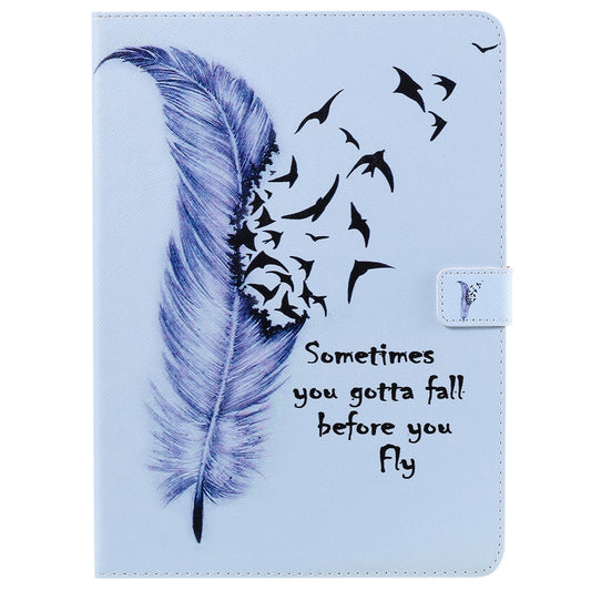 Painted Pattern Horizontal Flip Leather Case with Holder & Card Slots & Wallet & Sleep / Wake-up Function For iPad Air 2022 / 2020 10.9 /iPad Pro 11 2020 / 2018(Feather) - iPad Air (2022) / (2020) 10.9 Cases by buy2fix | Online Shopping UK | buy2fix