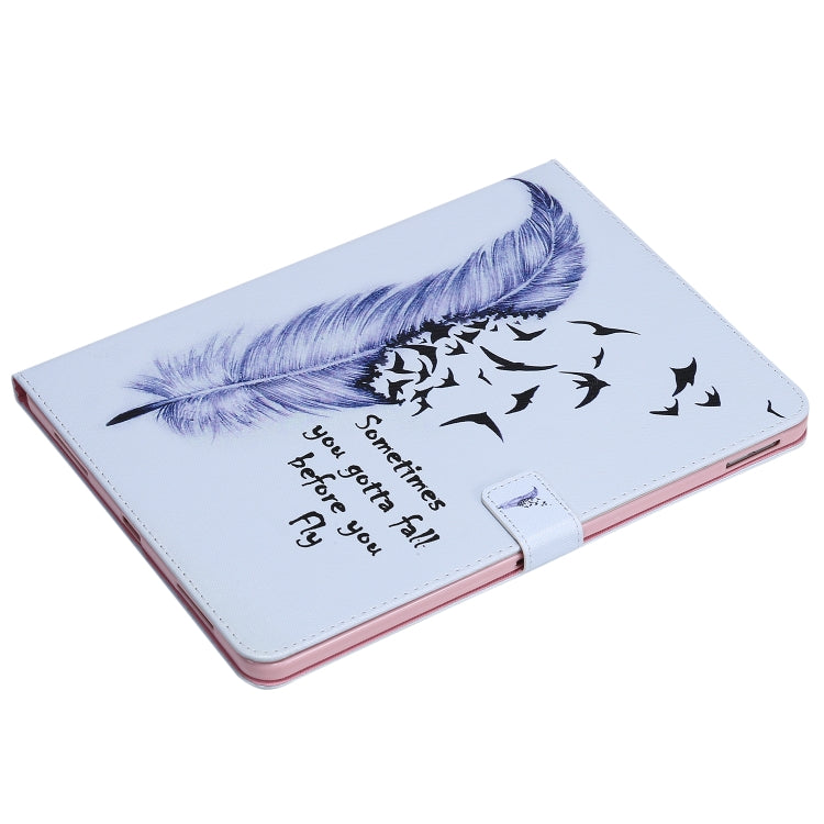 Painted Pattern Horizontal Flip Leather Case with Holder & Card Slots & Wallet & Sleep / Wake-up Function For iPad Air 2022 / 2020 10.9 /iPad Pro 11 2020 / 2018(Feather) - iPad Air (2022) / (2020) 10.9 Cases by buy2fix | Online Shopping UK | buy2fix