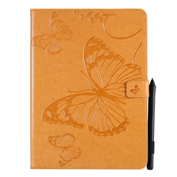 Pressed Printing Butterfly Pattern Horizontal Flip Leather Case with Holder & Card Slots & Wallet & Sleep / Wake-up Function For iPad Air 2022 / 2020 10.9 /iPad Pro 11 2020 / 2018(Yellow) - iPad Air (2022) / (2020) 10.9 Cases by buy2fix | Online Shopping UK | buy2fix