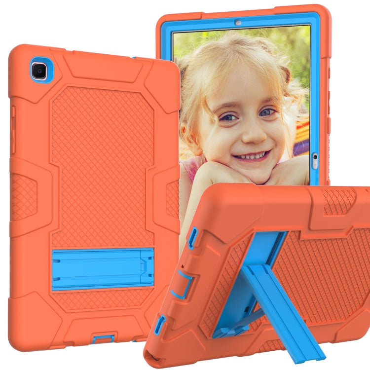 For Samsung Galaxy Tab A7 10.4 (2020) T500 / T505 Contrast Color Robot Shockproof Silicone + PC Protective Case with Holder(Orange Blue) - Other Galaxy Tab PC by buy2fix | Online Shopping UK | buy2fix