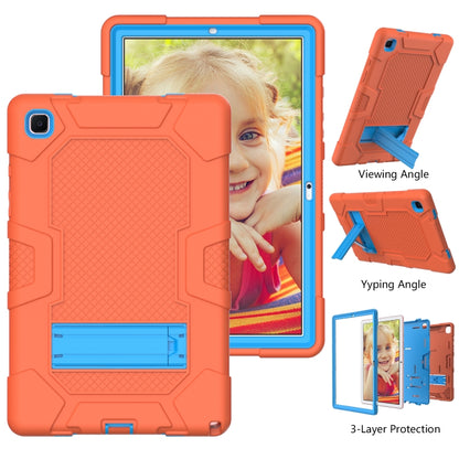 For Samsung Galaxy Tab A7 10.4 (2020) T500 / T505 Contrast Color Robot Shockproof Silicone + PC Protective Case with Holder(Orange Blue) - Other Galaxy Tab PC by buy2fix | Online Shopping UK | buy2fix