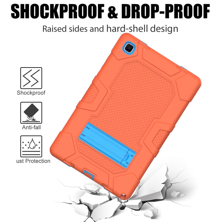 For Samsung Galaxy Tab A7 10.4 (2020) T500 / T505 Contrast Color Robot Shockproof Silicone + PC Protective Case with Holder(Orange Blue) - Other Galaxy Tab PC by buy2fix | Online Shopping UK | buy2fix