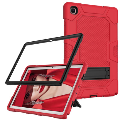 For Samsung Galaxy Tab A7 10.4 (2020) T500 / T505 Contrast Color Robot Shockproof Silicone + PC Protective Case with Holder(Red Black) - Other Galaxy Tab PC by buy2fix | Online Shopping UK | buy2fix