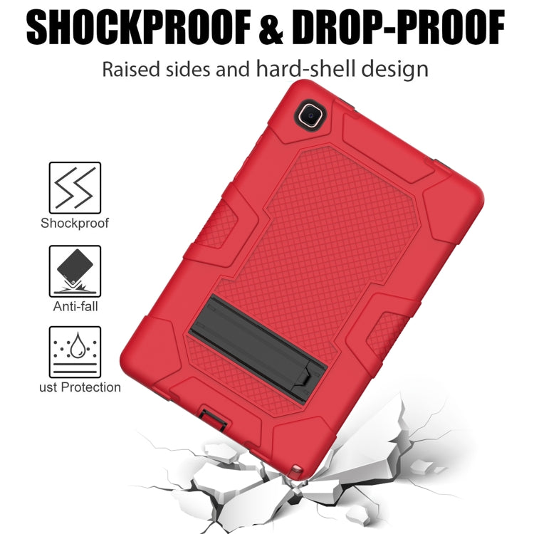 For Samsung Galaxy Tab A7 10.4 (2020) T500 / T505 Contrast Color Robot Shockproof Silicone + PC Protective Case with Holder(Red Black) - Other Galaxy Tab PC by buy2fix | Online Shopping UK | buy2fix