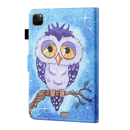 For iPad Pro 11 (2020) / (2018) Coloured Drawing Stitching Horizontal Flip Leather Tablet Case with Holder & Card Slot & Sleep / Wake-up Function(Blue Owl) - iPad Pro 11 (2020) Cases by buy2fix | Online Shopping UK | buy2fix