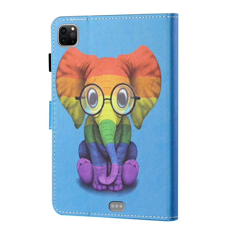 For iPad Pro 11 (2020) / (2018) Coloured Drawing Stitching Horizontal Flip Leather Tablet Case with Holder & Card Slot & Sleep / Wake-up Function(Colorful Elephant) - iPad Pro 11 (2020) Cases by buy2fix | Online Shopping UK | buy2fix