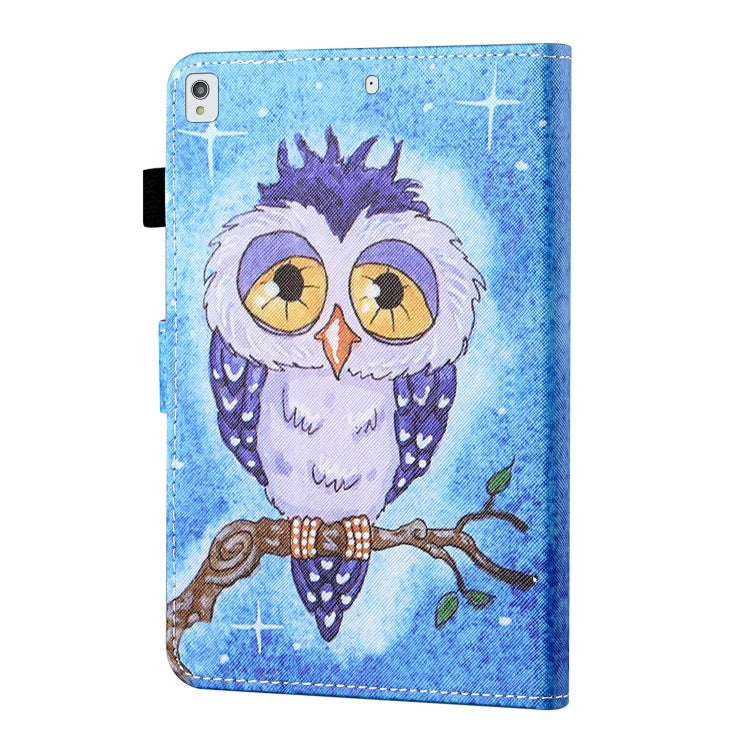 Coloured Drawing Stitching Horizontal Flip Leather Case with Holder & Card Slot & Sleep / Wake-up Function For iPad 10.2 2021 / 2020 / 2019 / Air (2019)(Blue Owl) - iPad 10.2 Cases by buy2fix | Online Shopping UK | buy2fix