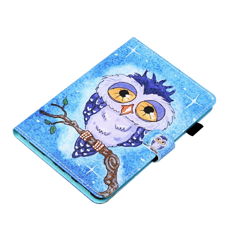 Coloured Drawing Stitching Horizontal Flip Leather Case with Holder & Card Slot & Sleep / Wake-up Function For iPad 10.2 2021 / 2020 / 2019 / Air (2019)(Blue Owl) - iPad 10.2 Cases by buy2fix | Online Shopping UK | buy2fix