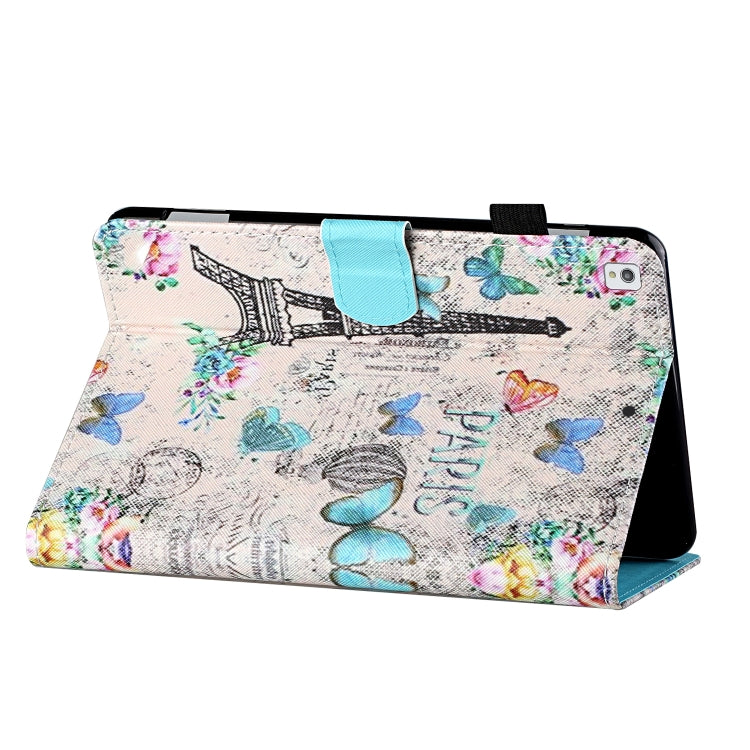 Coloured Drawing Stitching Horizontal Flip Leather Case with Holder & Card Slot & Sleep / Wake-up Function For iPad 10.2 2021 / 2020 / 2019 / Air (2019)(Tower and Butterflies) - iPad 10.2 Cases by buy2fix | Online Shopping UK | buy2fix